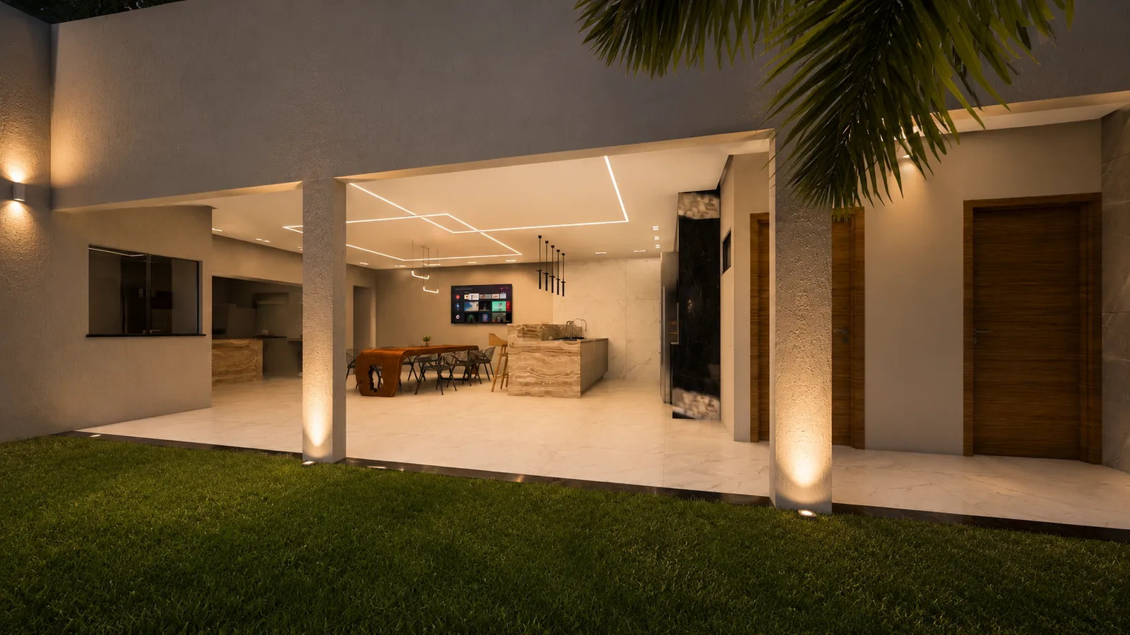 Renderização de outro ambiente interno da residência