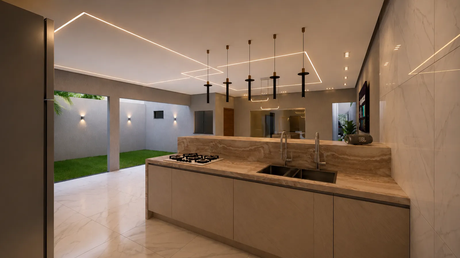 Renderização de detalhe da residência
