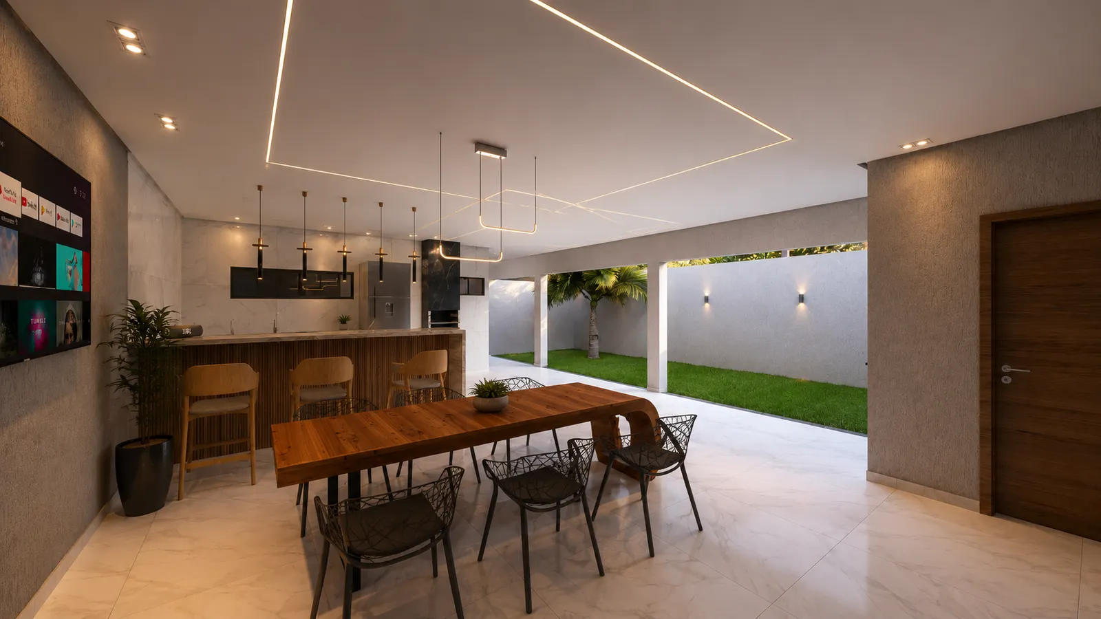 Renderização da residência em outro ângulo
